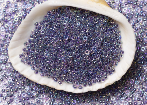 Бисер Япония MIYUKI Seed Beads 15/0 100г 0274 кристалл радужный аметистовая линия внутри — фото 3