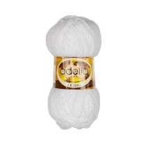 Пряжа ADELIA " KISS" 100% полиэстер 10 * 50г 145 м №02 БЕЛЫЙ. Цена за упаковку 10 шт — фото 1