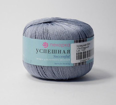Пряжа Пехорская ПТ " Успешная" 100% мерсеризованный хлопок 50 г 220 м №174 сталь. Цена за упаковку 10 шт — фото 1