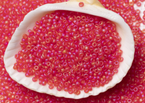 Бисер Япония MIYUKI Seed Beads 15/0 5г 0140FR светло-красный прозрачный радужный матовый — фото 3