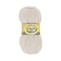Пряжа ADELIA " LEDA" 99% акрил, 1% люрекс 5 * 100 г 340 м №201 св. бежевый. Цена за упаковку 5 шт — фото 1