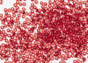 Бисер Япония MIYUKI Seed Beads 15/0 100г 0010 огненно-красный серебряная линия внутри — фото 2