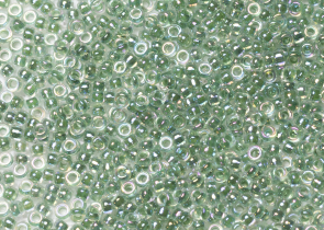 Бисер Япония MIYUKI Seed Beads 15/0 5г 0277 кристалл радужный лаймовая линия внутри — фото 2