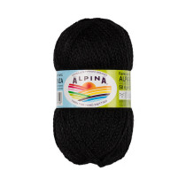 Пряжа ALPINA " ALPACA TRENZA" 90% альпака, 10% полиамид 4 * 50г 150 м №02 ЧЕРНЫЙ. Цена за упаковку 4 шт — фото 1