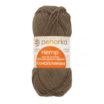 Пряжа Пехорская ПТ " Конопляная" 70% хлопок, 30% конопля 50 г 280 м №585 графит. Цена за упаковку 5 шт — фото 1