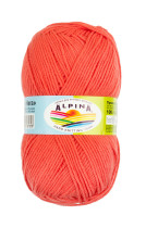 Пряжа ALPINA " VERA" 55% акрил, 45% хлопок 5 * 100 г 280 м №28 коралловый. Цена за упаковку 5 шт — фото 1