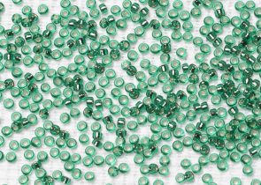 Бисер Япония MIYUKI Seed Beads 15/0 5г 0017 изумрудный серебряная линия внутри — фото 2