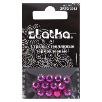 Страз клеевой " Zlatka" ZRTG- 3012 SS30 цветные 6. 5 мм стекло 12 шт в пакете с картонным еврослотом №25 фуксия ( Fuchsia)  — фото 1