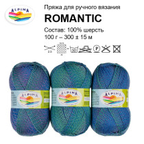 Пряжа ALPINA " ROMANTIC" 100% шерсть 5 * 100 г 300 м №11 зеленый- желтый- коричневый. Цена за упаковку 5 шт — фото 3