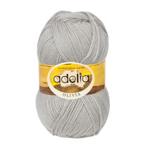 Пряжа ADELIA " OLIVIA" 60% акрил, 40% шерсть 5 * 100 г 250 м №21 св. серый. Цена за упаковку 5 шт — фото 1