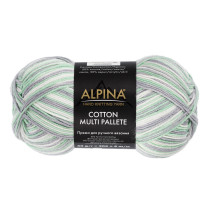 Пряжа ALPINA "COTTON MULTI PALLETE" 50% хлопок, 50% акрил 10 * 50г 205 м №04 белый-мятный-св.серый. Цена за упаковку 10 шт — фото 1