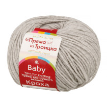 Пряжа из Троицка " Кроха" 80% акрил, 20% шерсть 10 * 50г 135 м №386 св. серый меланж. Цена за упаковку 10 шт — фото 1