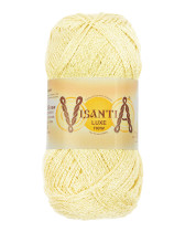 Пряжа VISANTIA " LUXE new" 85% вискоза, 15% люрекс 5 * 100 г 240 м №01 БЕЛЫЙ с перламутровым. Цена за упаковку 5 шт — фото 1
