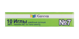 Иглы для шитья ручные " Gamma" NIR- 07 № 7 швейные в конверте 10 шт. .  — фото 1
