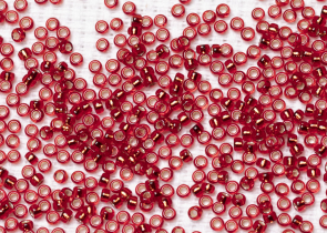 Бисер Япония MIYUKI Seed Beads 15/0 100г 0011 рубин серебряная линия внутри — фото 1