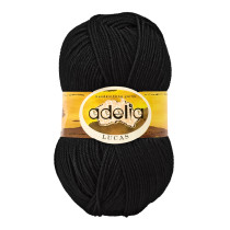 Пряжа ADELIA " LUCAS" 70% шерсть, 30% акрил 5 * 100 г 218 м №02 ЧЕРНЫЙ. Цена за упаковку 5 шт — фото 1